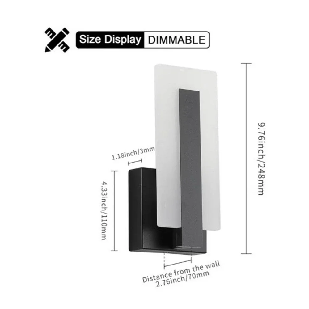 Joosenhouse Modern Led Wall Sconce Dimmable Wall Mounted Lamp Set Of‎ 2